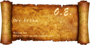 Orr Erika névjegykártya